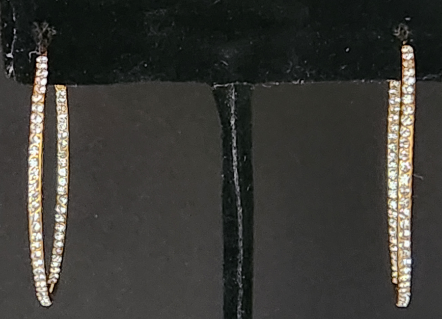 Earrings - Gold Pave Hoop