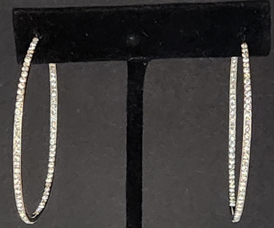 Earrings - Silver Pave Hoop