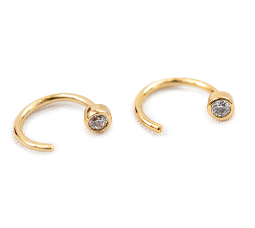 Earrings - Bezel Huggie