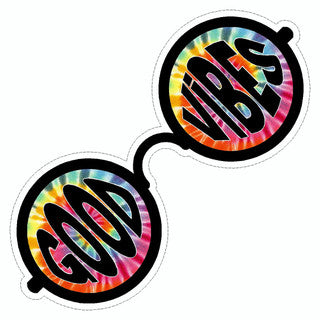 Sticker Sm - Good vibes, Tie dye glasses