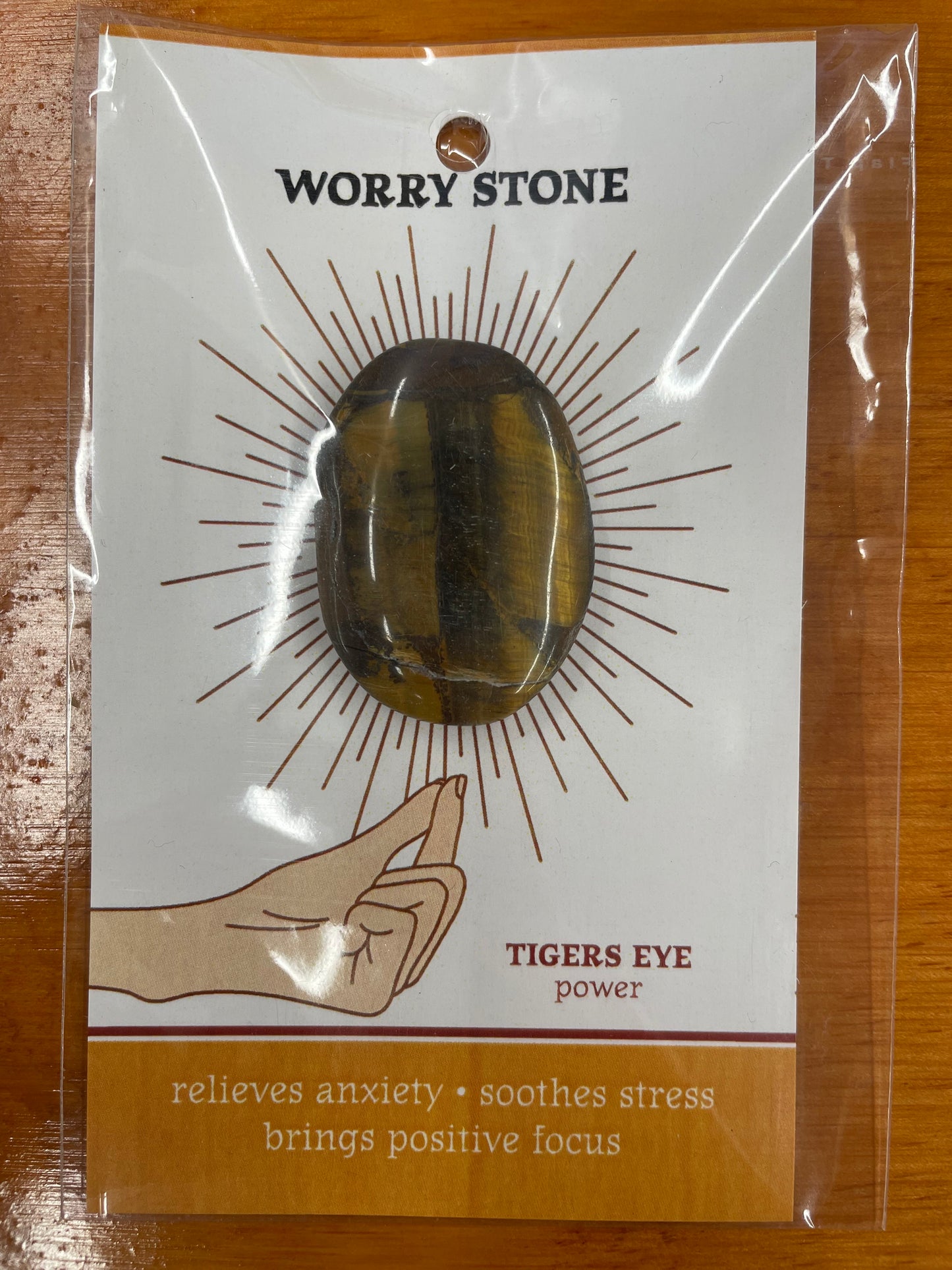 Crystal Worry Stone on Card in Protective Sleeve