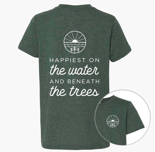 T-Shirt - Happiest Outdoors - Heathered Navy