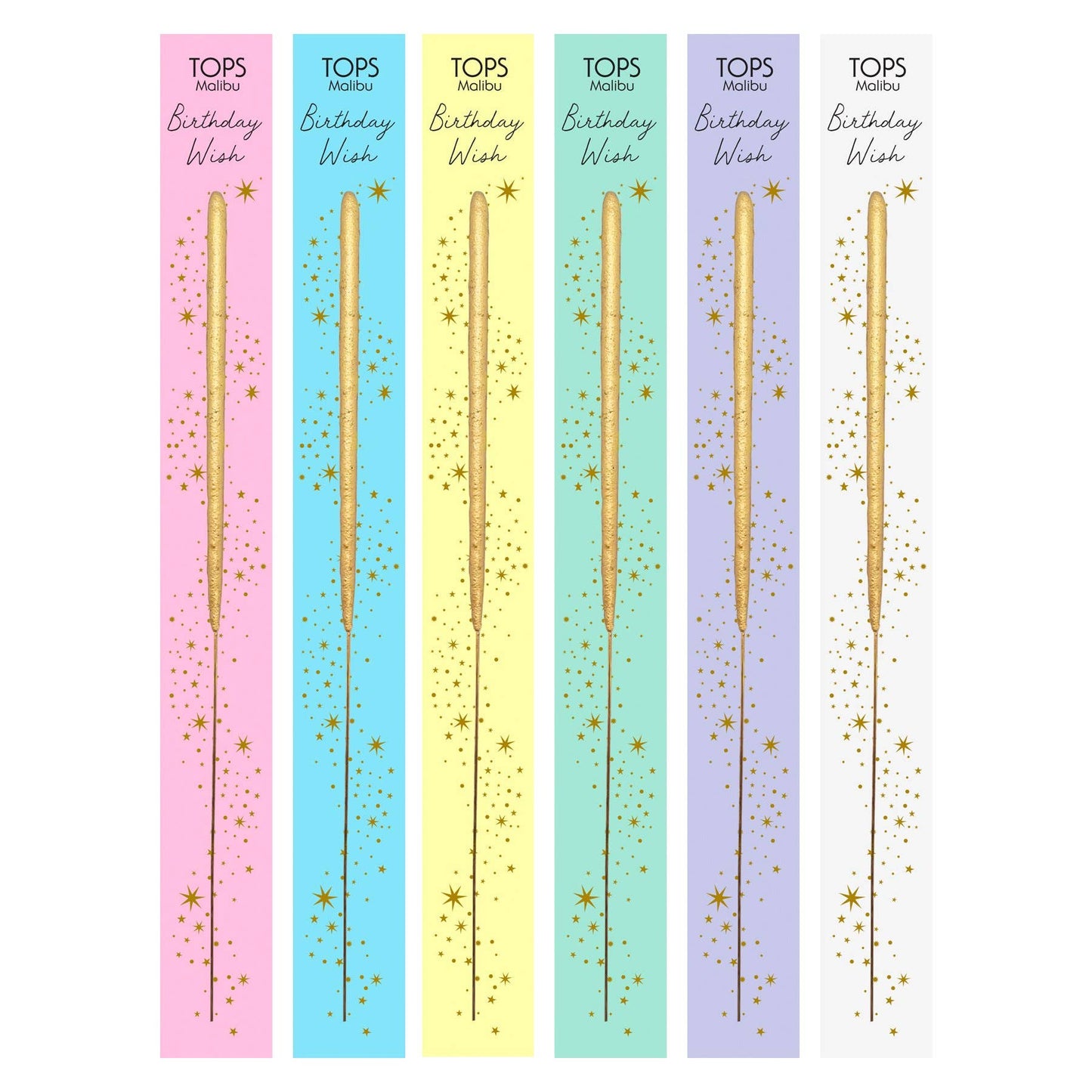 Sparkler Card - Wish - Birthday - Gold - Assorted Colors
