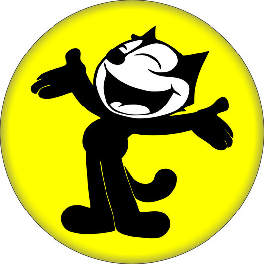 Button - Felix The Cat - Posing On Yellow