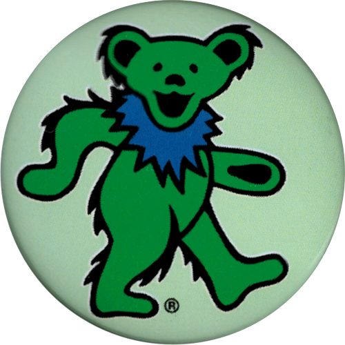 Button - Grateful Dead - Green Jerry Bear