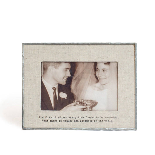Linen Picture Frame - Horizontal - I Will Think Of You Horizontal