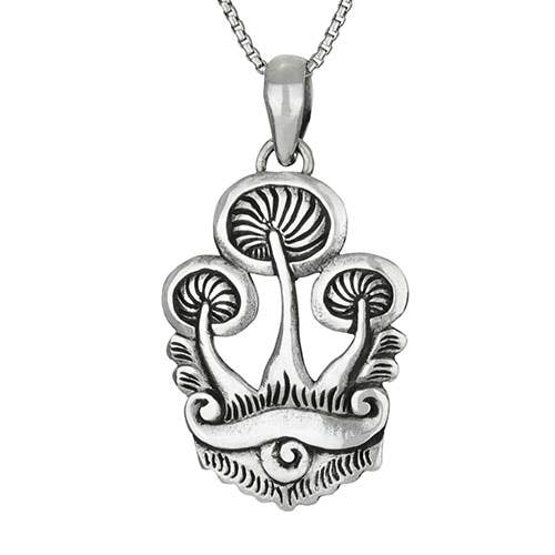 Mushroom Patch Sterling Silver Pendant