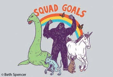 Magnet - Squad Goals - Unicorn, Big Foot