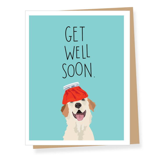 Card - Get Well - Ice Pack Dog Pawsitively