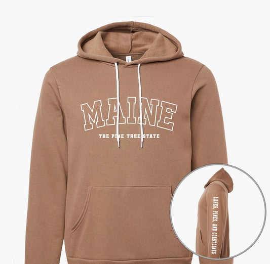 Sweatshirt - MAINE The Pine Tree State Hooded - Forest Green