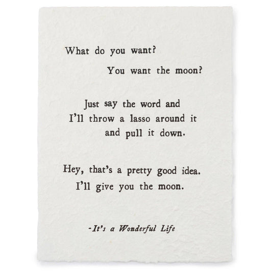 What Do You Want? (It's A Wonderful Life) Handmade Paper