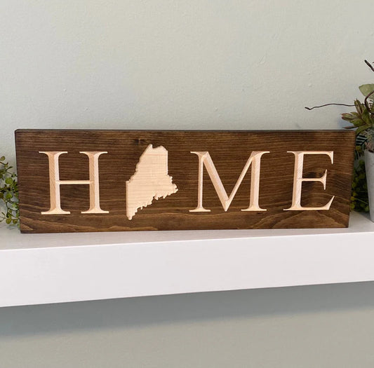 Sign - Maine "Home" - Brown