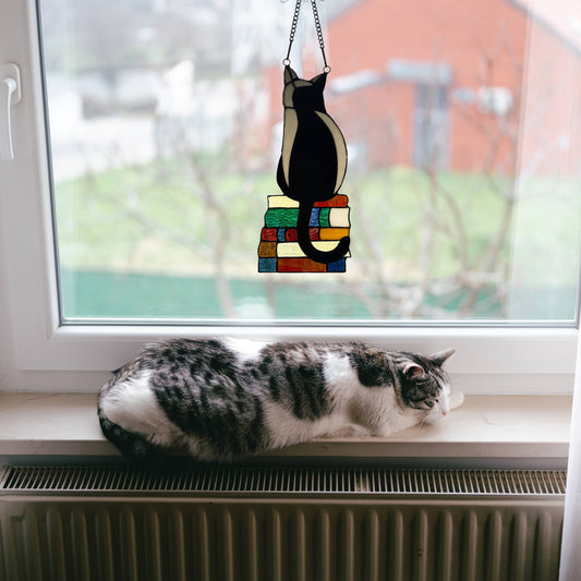 Stained Glass - Kate Black Library Cat