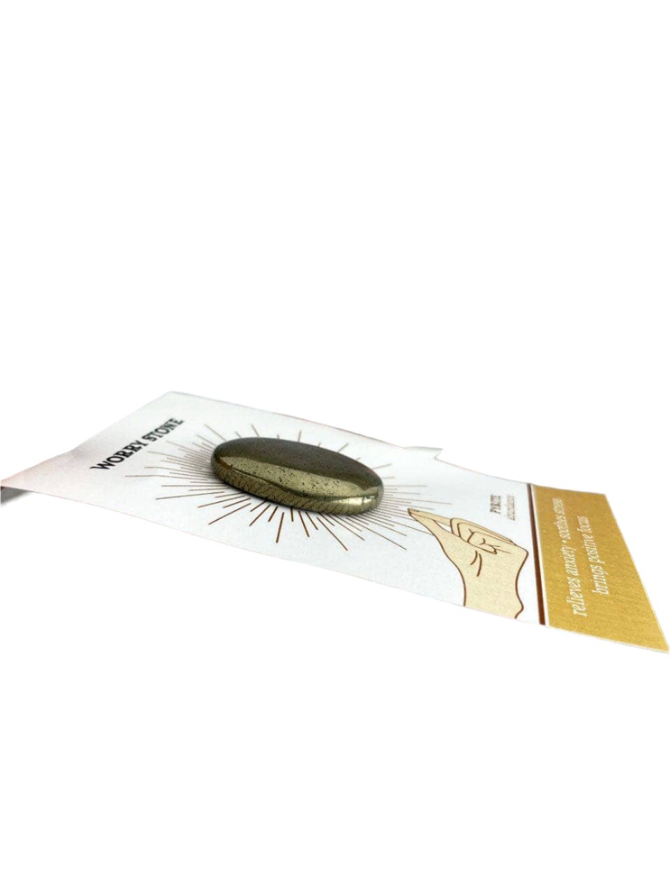 Crystal Worry Stone on Card in Protective Sleeve