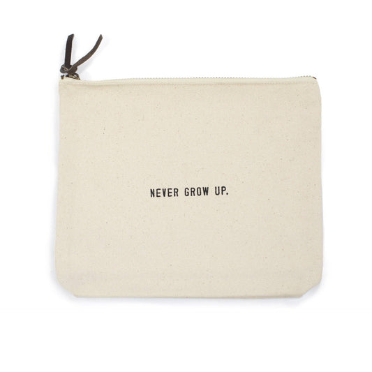 Canvas Zip Bag - Never Grow Up