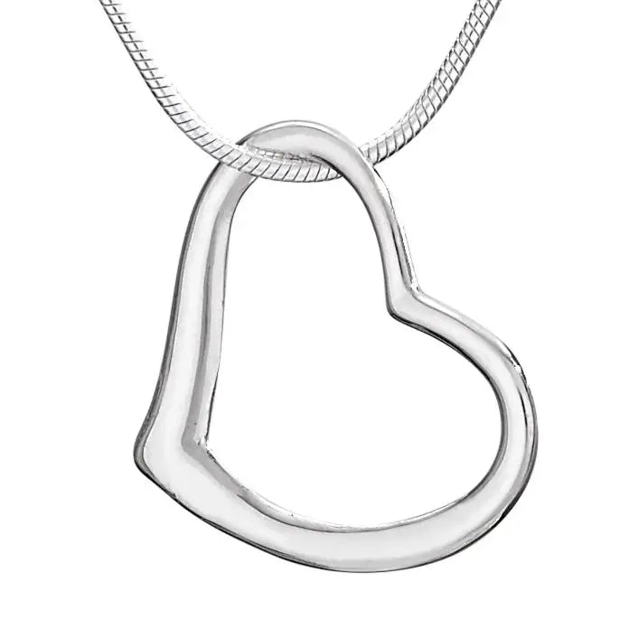 Necklace - Floating Heart Sterling Silver