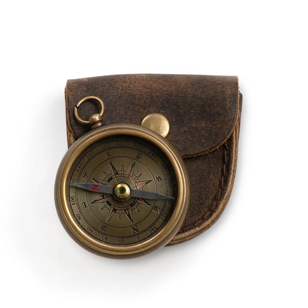 Compass - Leather Pouch - Always Let Your Conscience be your guide