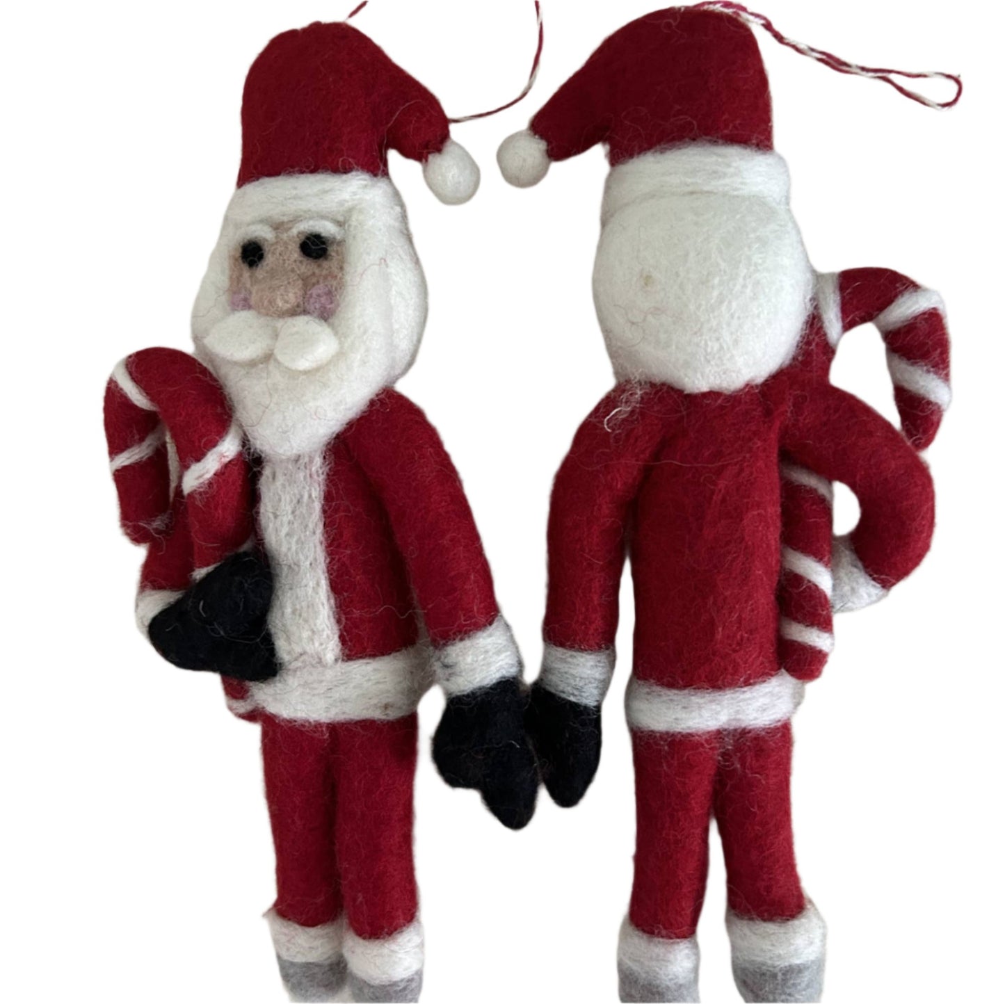Handmade Felt "Santa & Candy Cane" ornament