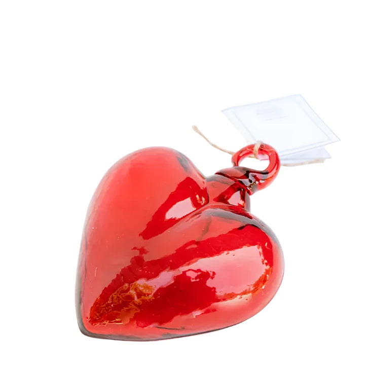 Blown Glass Heart - Red - Sm.