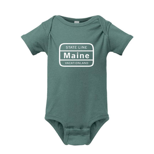 Onesie - Maine State Line Sign