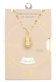 Necklace - Locket - Stella - Love/Rose Quartz/Gold