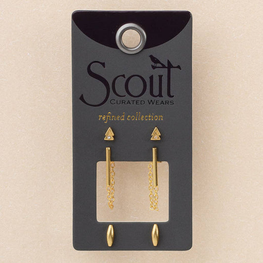Earring - Stud Trio - Mars/Gold