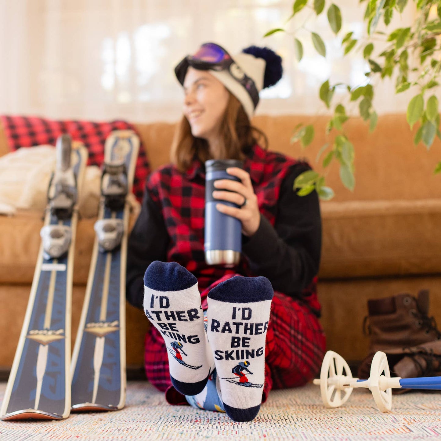 Lavley - I'd Rather Be Skiing Socks (CO Edition)