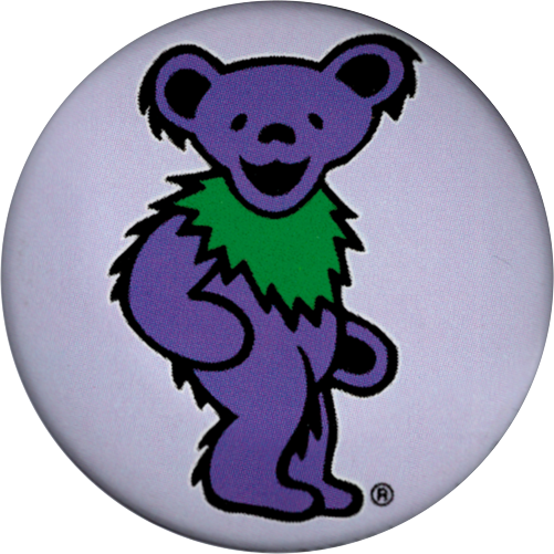 Button - Grateful Dead - Purple J. Bear