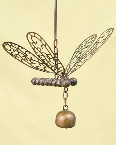 Ornament - Flamed Dragonfly w/Bell