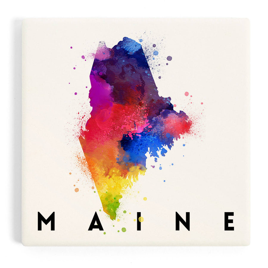 Coaster - Ceramic - Maine - State Watercolor