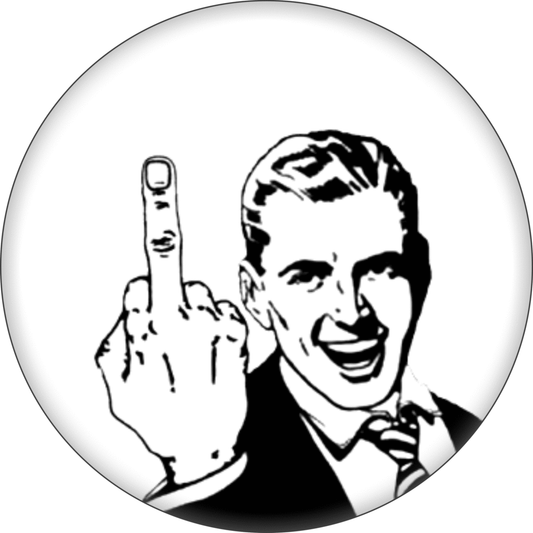 Button - Retro Guy Flipping The Bird