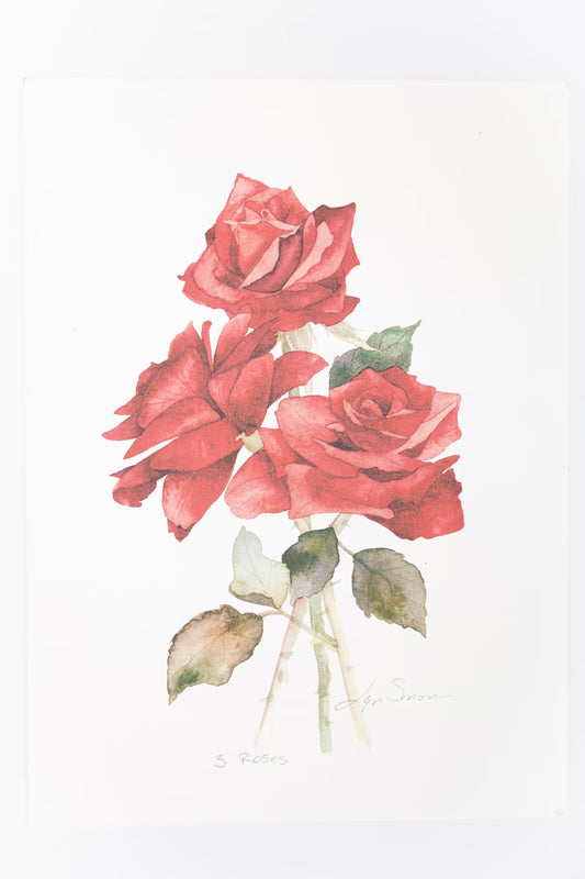 Lyn Snow - 3 Roses Print