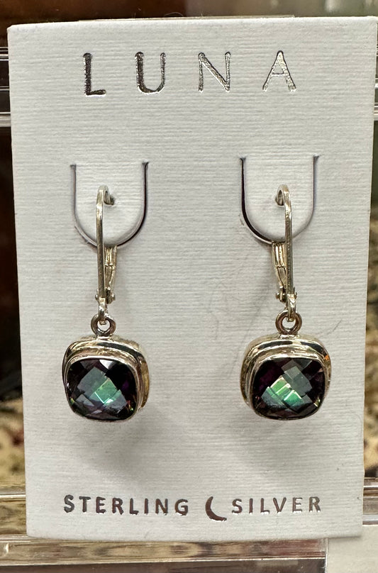 Earrings - Sterling Silver & Mystic Topaz
