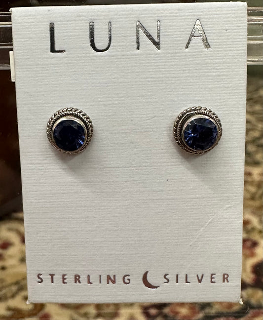 Earrings - Sterling Silver - Blue Sapphire