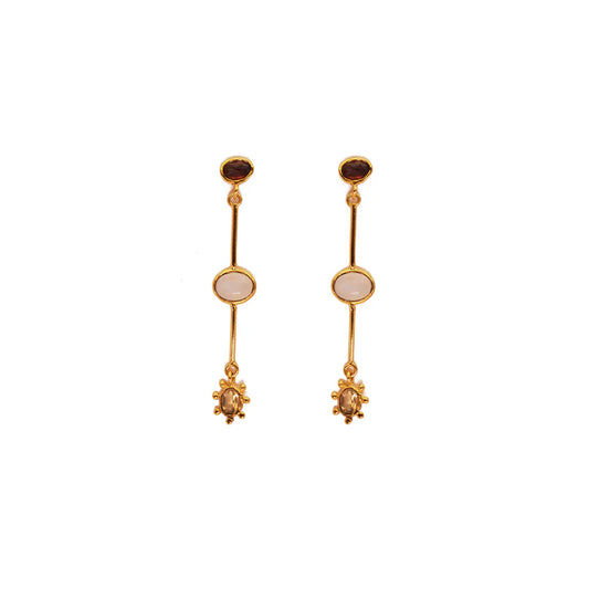 Earrings - Multi-Stone double dangle