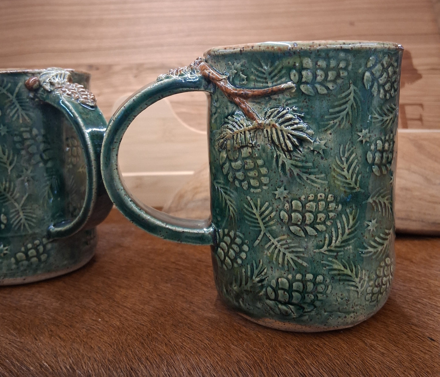 Pine Cone Mugs - Set of 2
