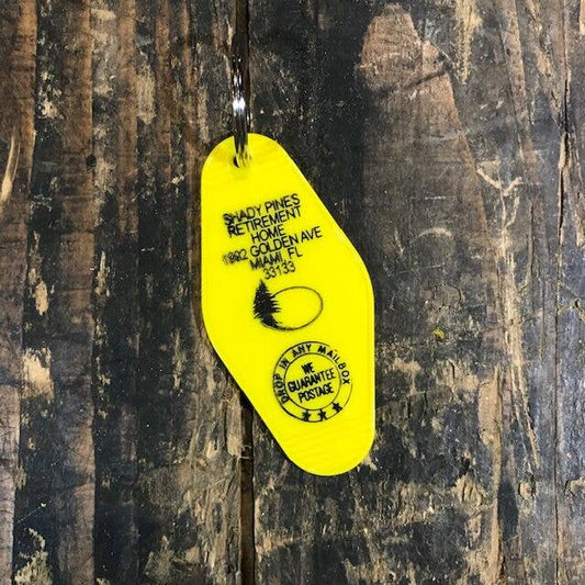 Keychain - Vintage Motel Style - Shady Pines Retirement