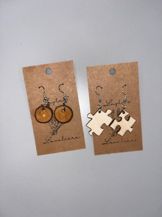 Earrings - Wooden Pieces